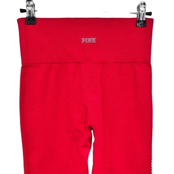 Victoria’s Secret Pink Cool & Comfy Leggings Red Size Small - Picture 3 of 8